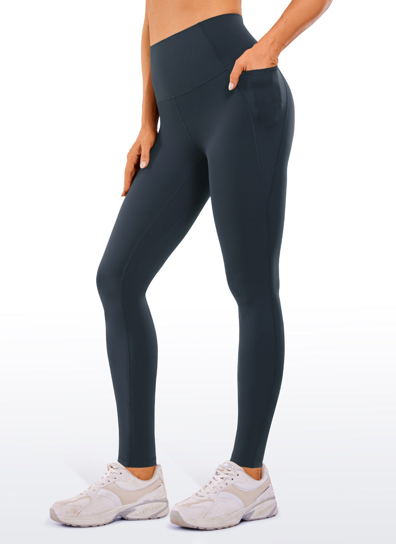 CRZ YOGA Butterluxe Damen High Waist Sport Leggings mit Taschen - 76cm Echte Marine