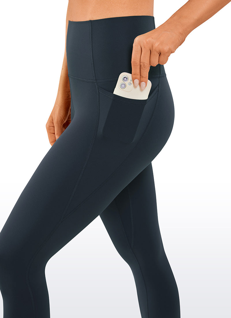 CRZ YOGA Butterluxe Damen High Waist Sport Leggings mit Taschen - 76cm Echte Marine