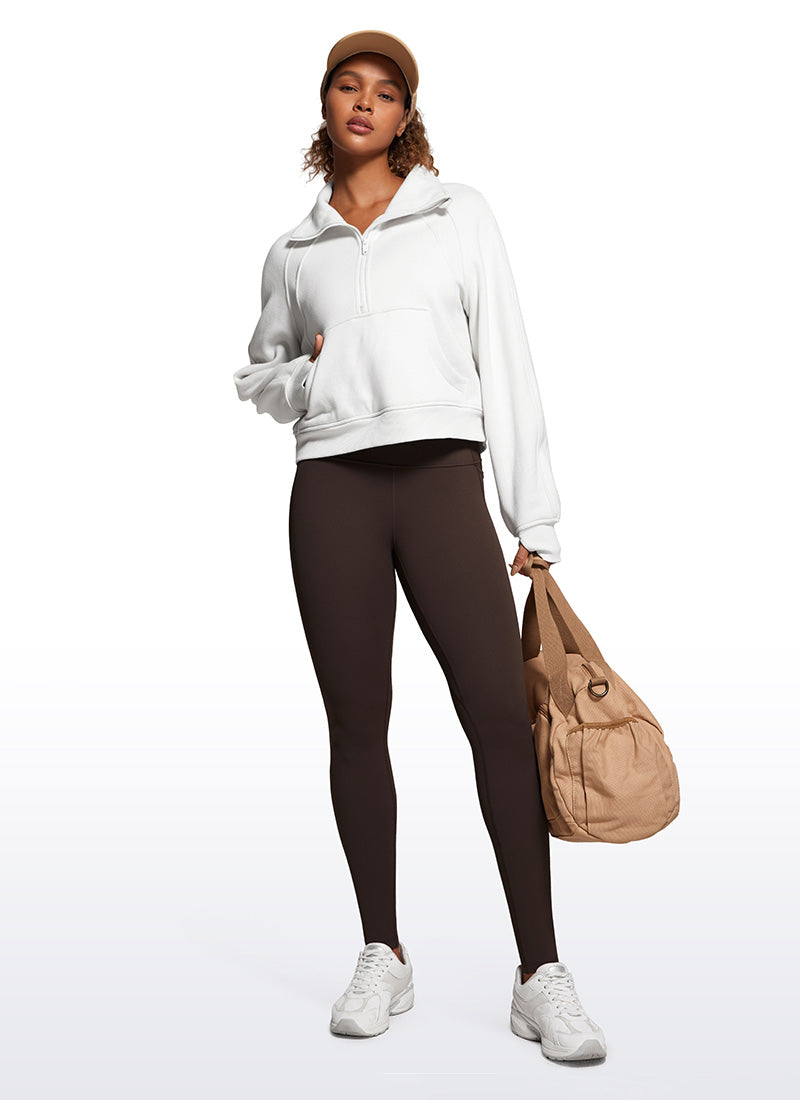 CRZ YOGA Butterluxe Damen High Waist Sport Leggings mit Taschen - 76cm Heißes Fudge-Brown