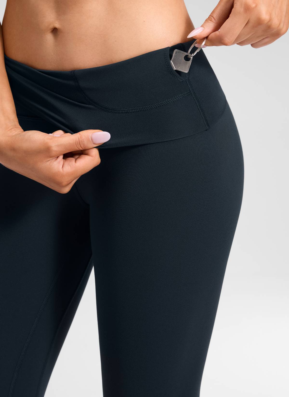 CRZ YOGA Damen Butterluxe Yoga Leggings Super High Waist - 64cm Echte Marine