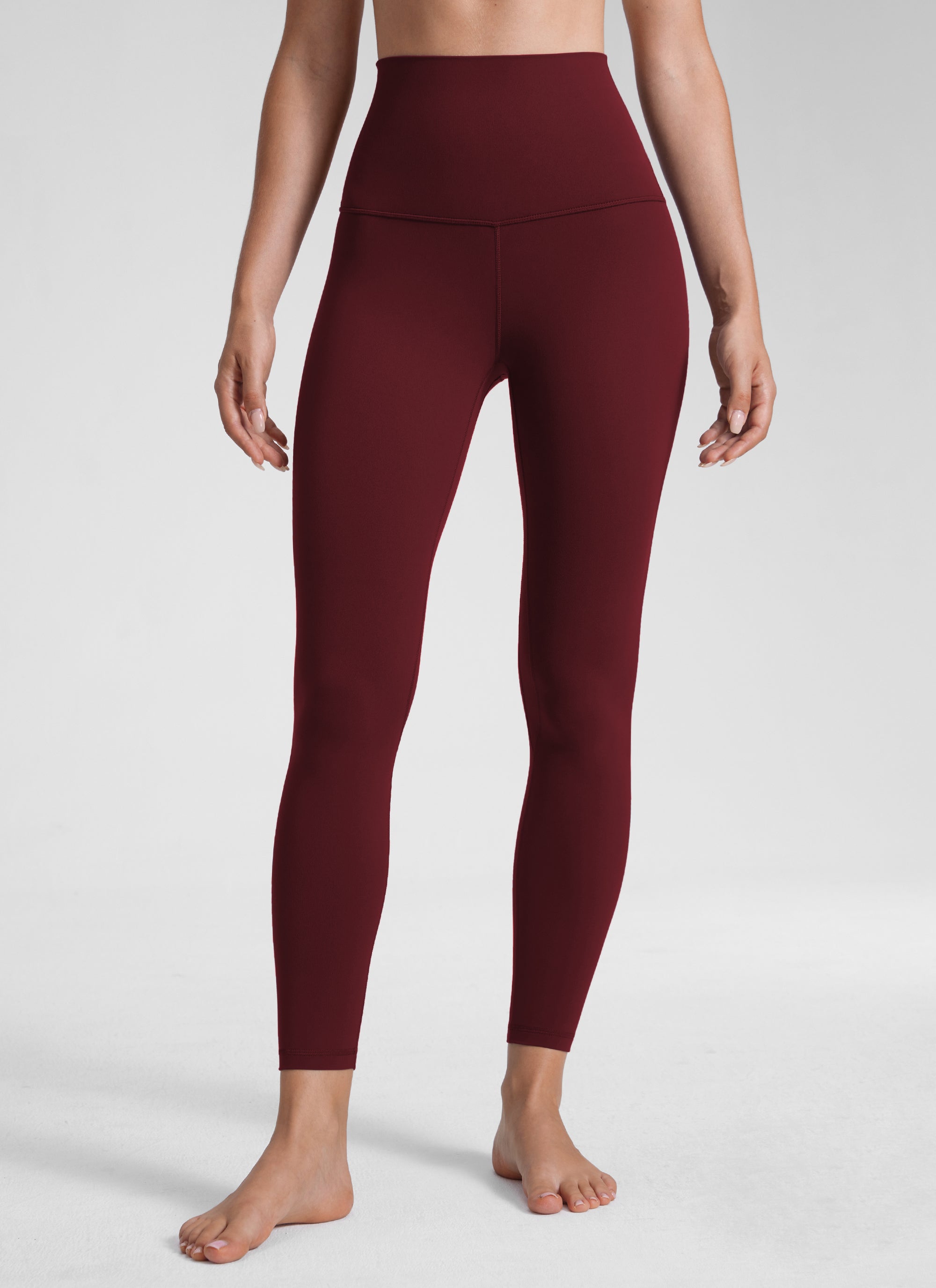 CRZ YOGA Damen Butterluxe Yoga Leggings Super High Waist - 64cm Roter Merlot