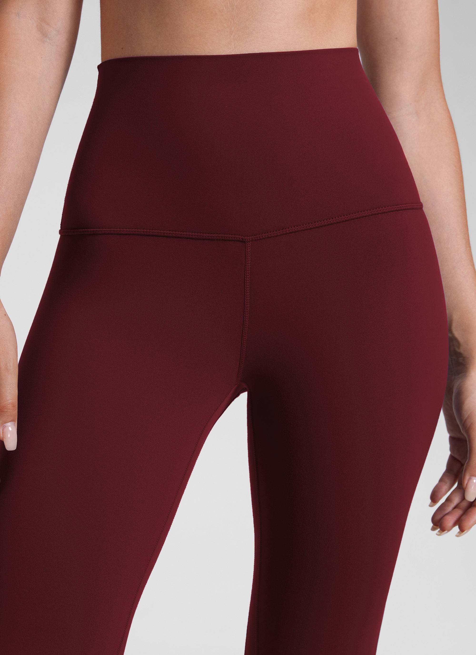 CRZ YOGA Damen Butterluxe Yoga Leggings Super High Waist - 64cm Roter Merlot