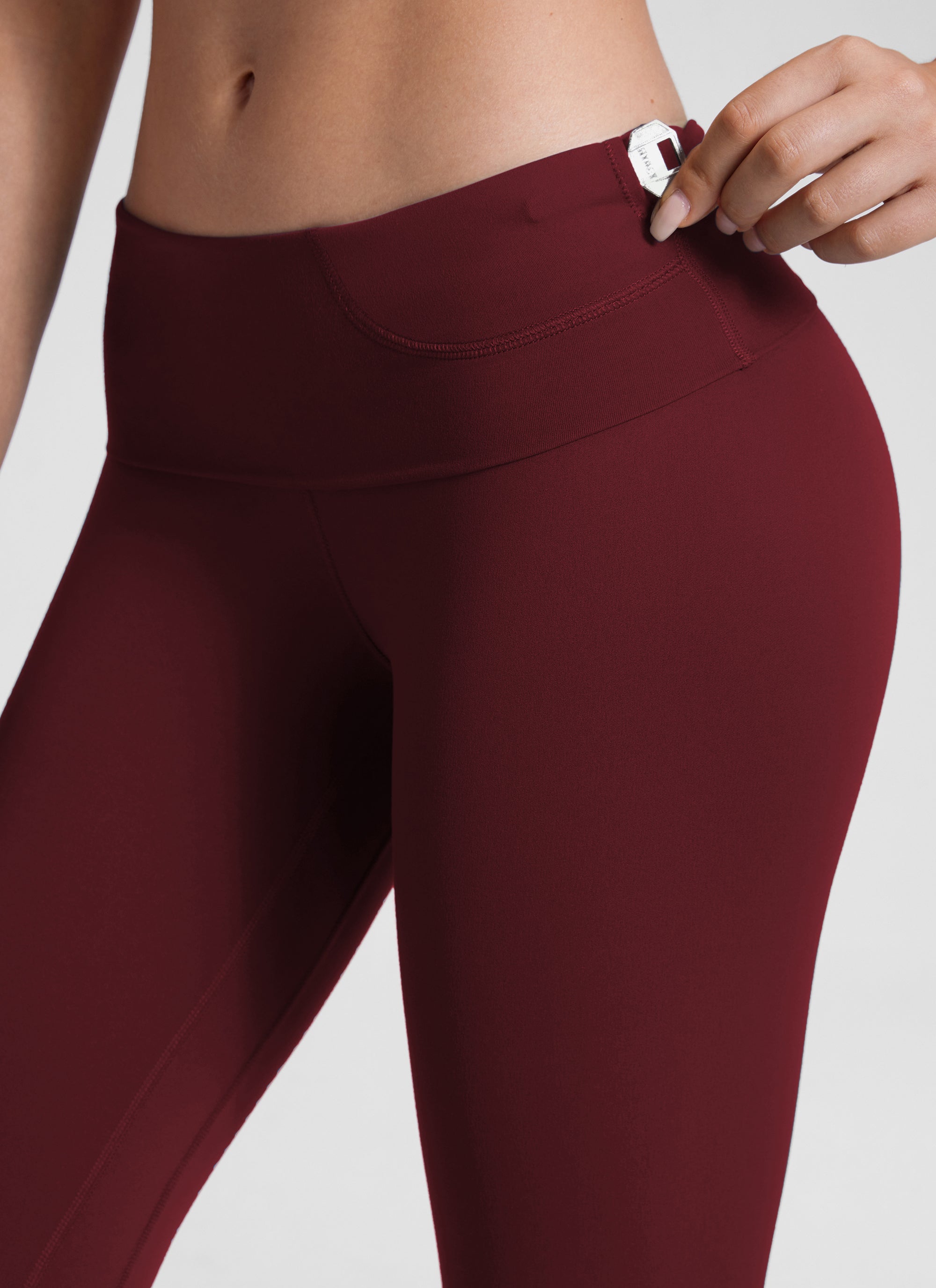 CRZ YOGA Damen Butterluxe Yoga Leggings Super High Waist - 64cm Roter Merlot