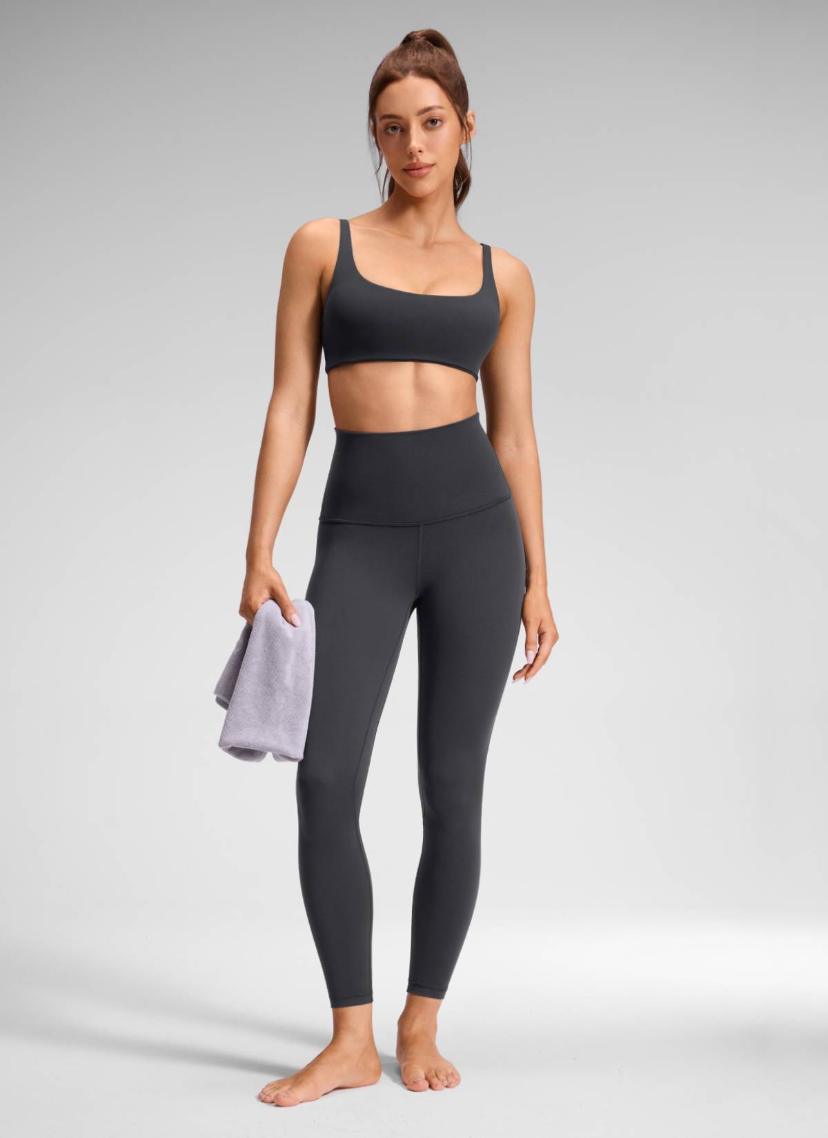 CRZ YOGA Damen Butterluxe Yoga Leggings Super High Waist - 64cm Mysteriöses Grau