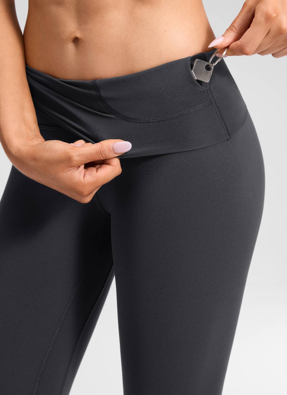 CRZ YOGA Damen Butterluxe Yoga Leggings Super High Waist - 64cm Mysteriöses Grau
