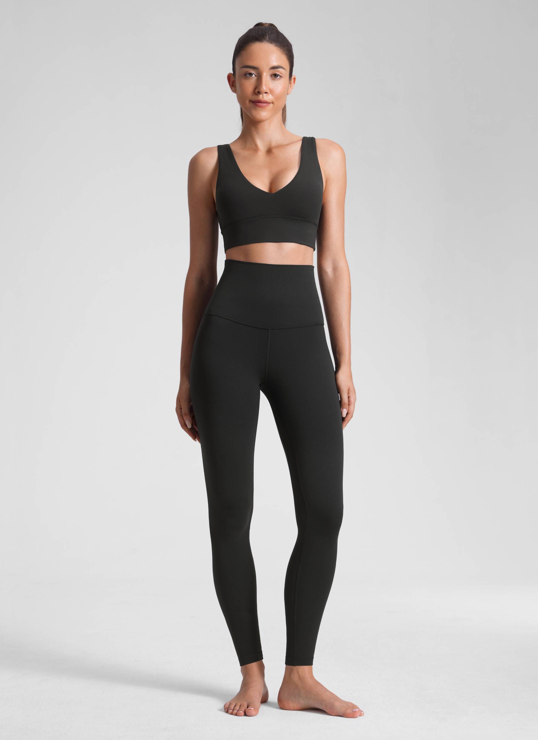 CRZ YOGA Damen Butterluxe Yoga Leggings Super High Waist - 71cm Schwarz
