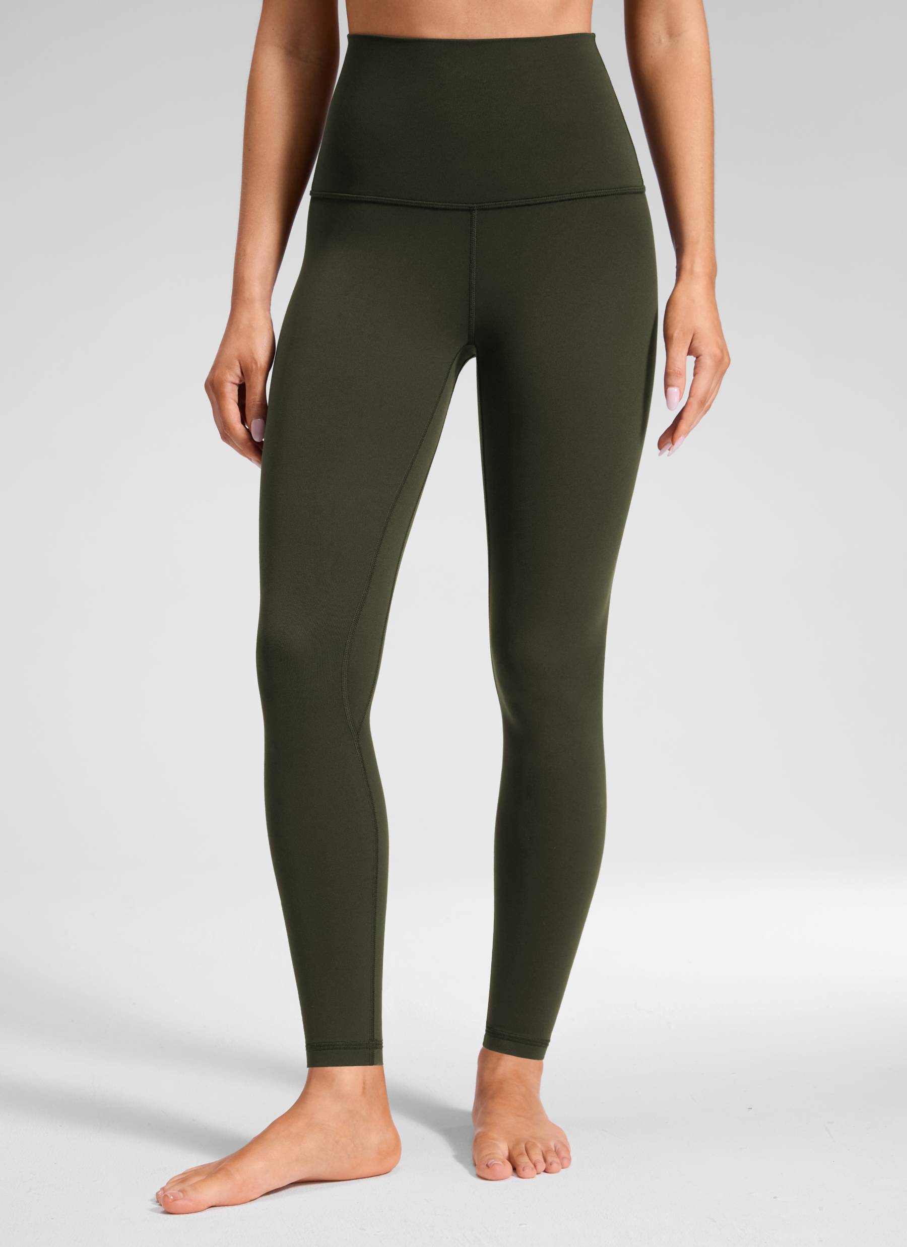 CRZ YOGA Damen Butterluxe Yoga Leggings Super High Waist - 71cm Olivgrün