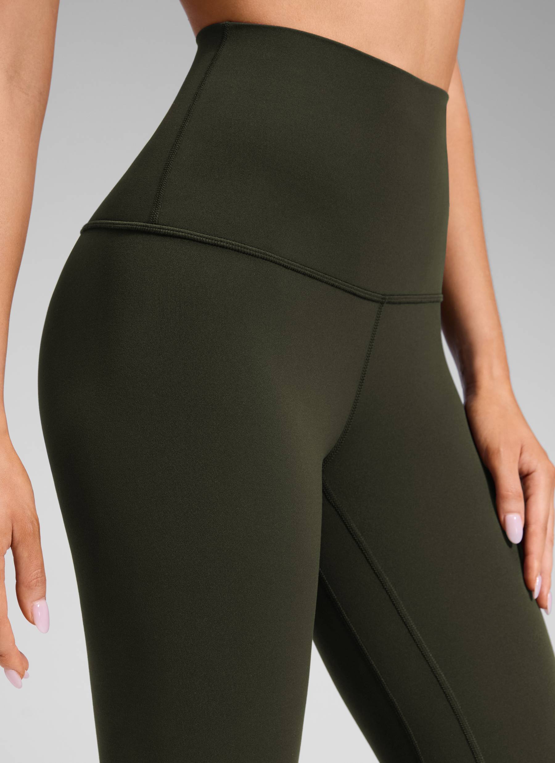CRZ YOGA Damen Butterluxe Yoga Leggings Super High Waist - 71cm Olivgrün