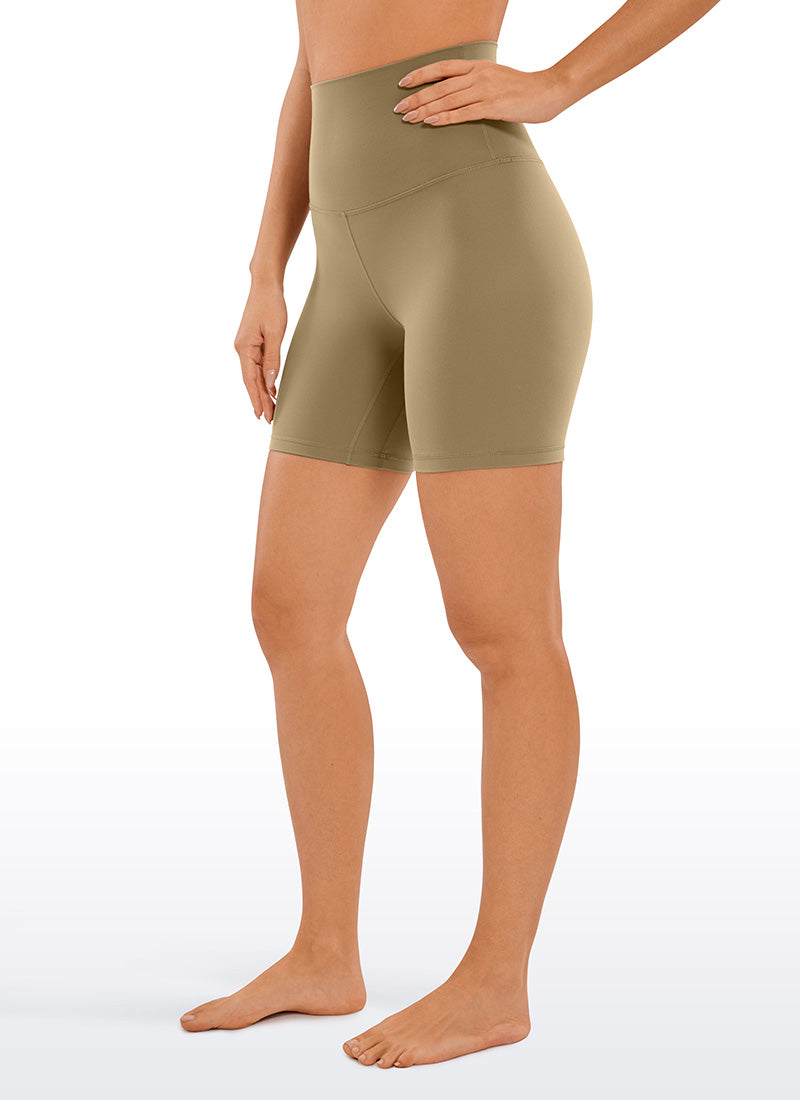 CRZ YOGA Damen Butterluxe Super High Waisted Radlerhose - 15cm Seele Braun