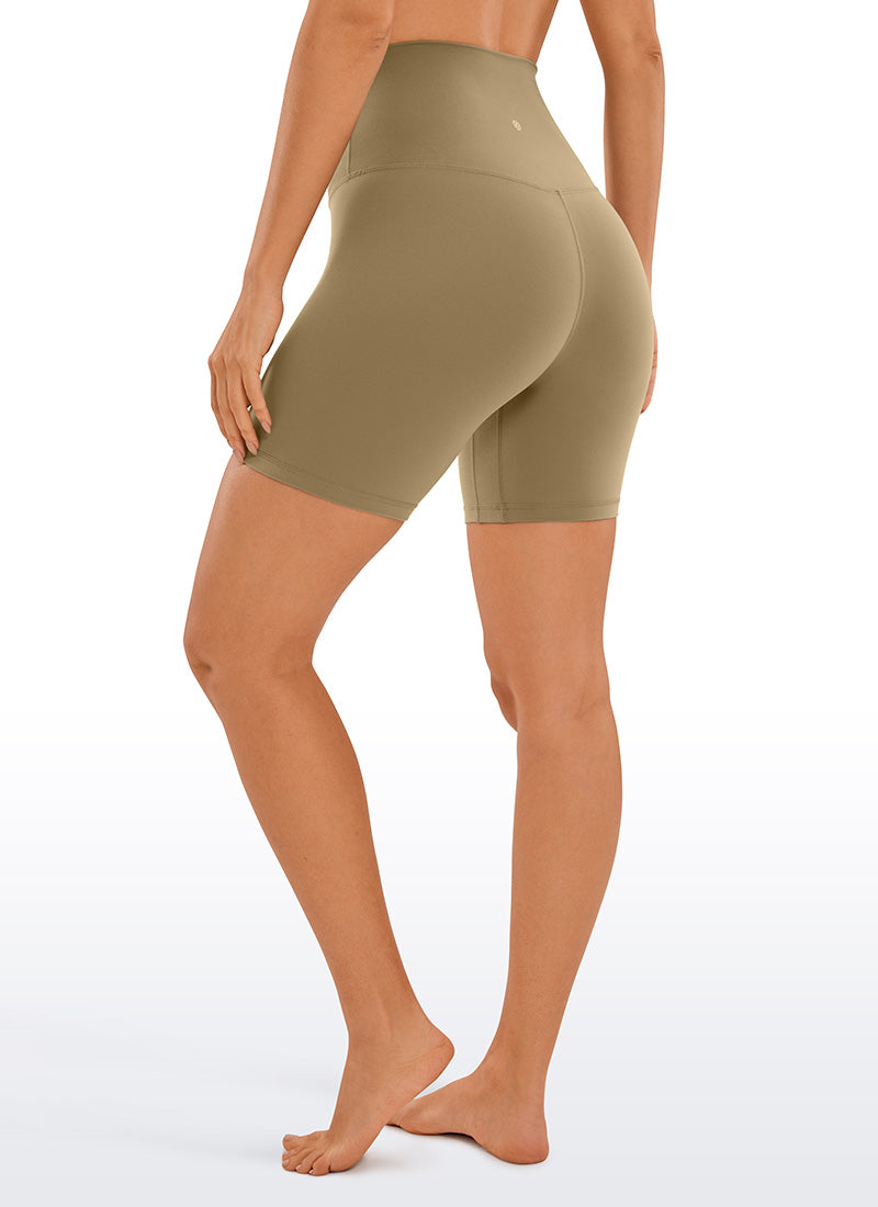 CRZ YOGA Damen Butterluxe Super High Waisted Radlerhose - 15cm Seele Braun