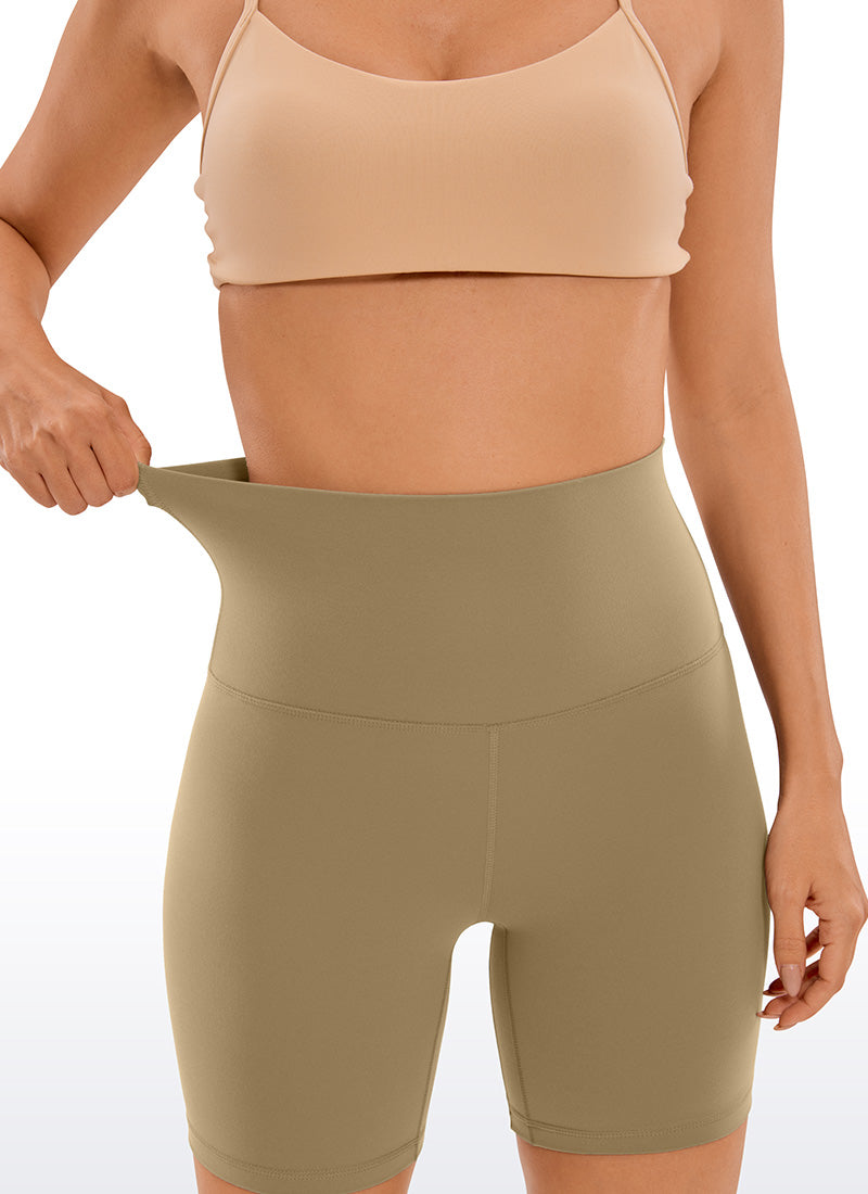 CRZ YOGA Damen Butterluxe Super High Waisted Radlerhose - 15cm Seele Braun