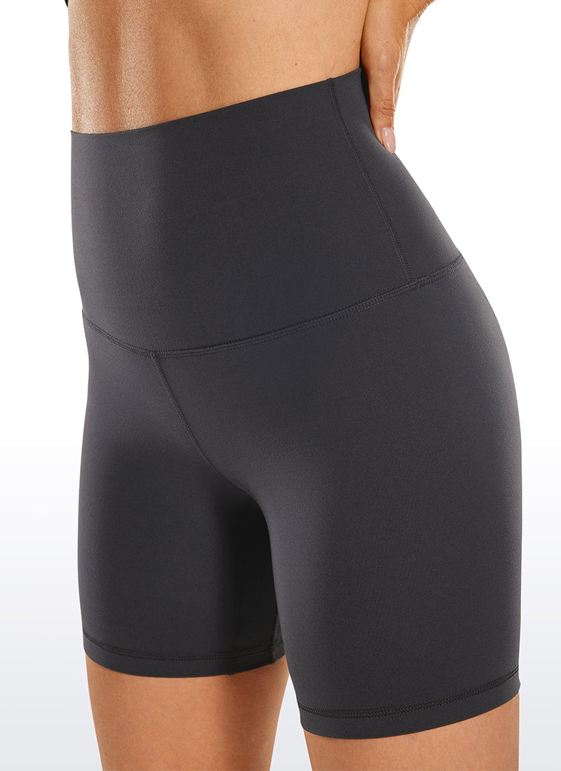 CRZ YOGA Damen Butterluxe Super High Waisted Radlerhose - 15cm Mysteriöses Grau