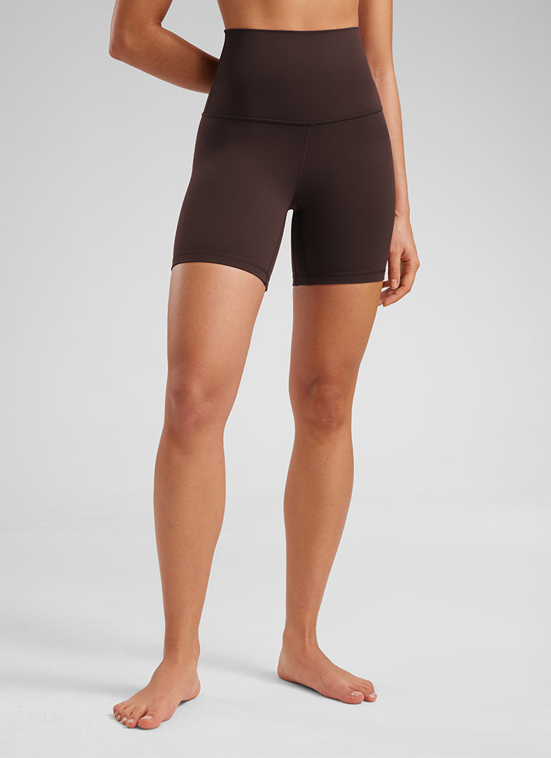 CRZ YOGA Damen Butterluxe Super High Waisted Radlerhose - 15cm Heißes Fudge-Brown
