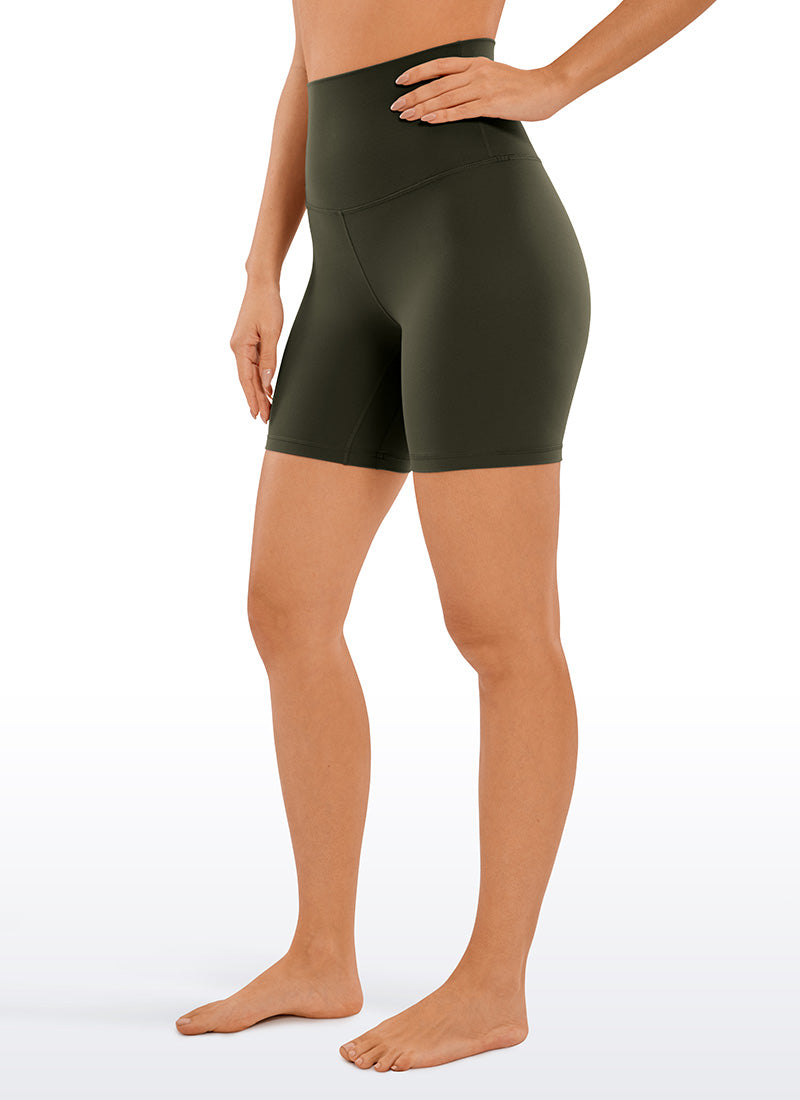 CRZ YOGA Damen Butterluxe Super High Waisted Radlerhose - 15cm Olivgrün