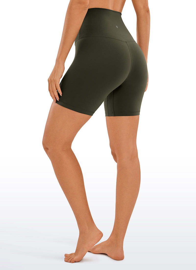 CRZ YOGA Damen Butterluxe Super High Waisted Radlerhose - 15cm Olivgrün