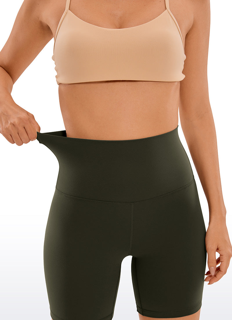 CRZ YOGA Damen Butterluxe Super High Waisted Radlerhose - 15cm Olivgrün