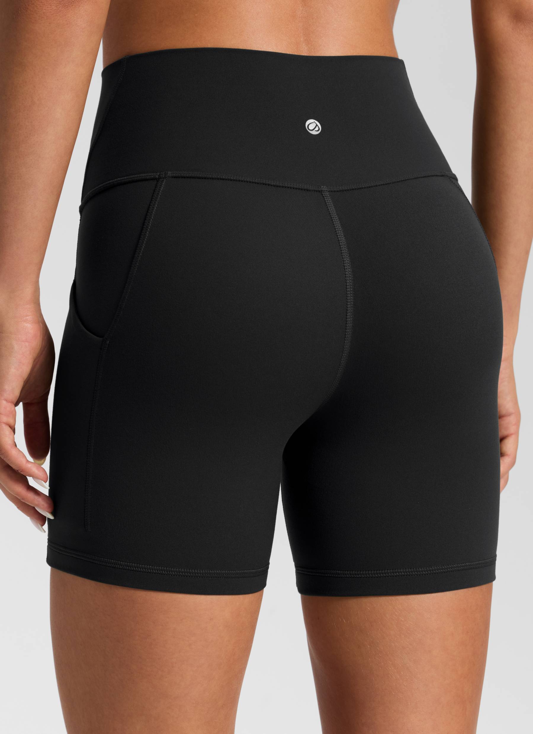 CRZ YOGA Damen Butterluxe Sport Radlerhose Shorts mit Tasche -13cm Schwarz