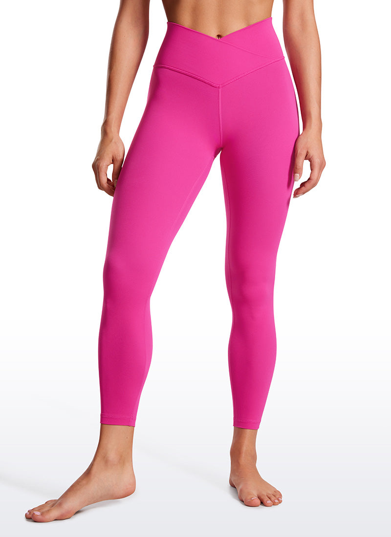 CRZ YOGA Damen Butterluxe V Cross High Waisted Leggings - 64 cm Hibiskus-Purpur