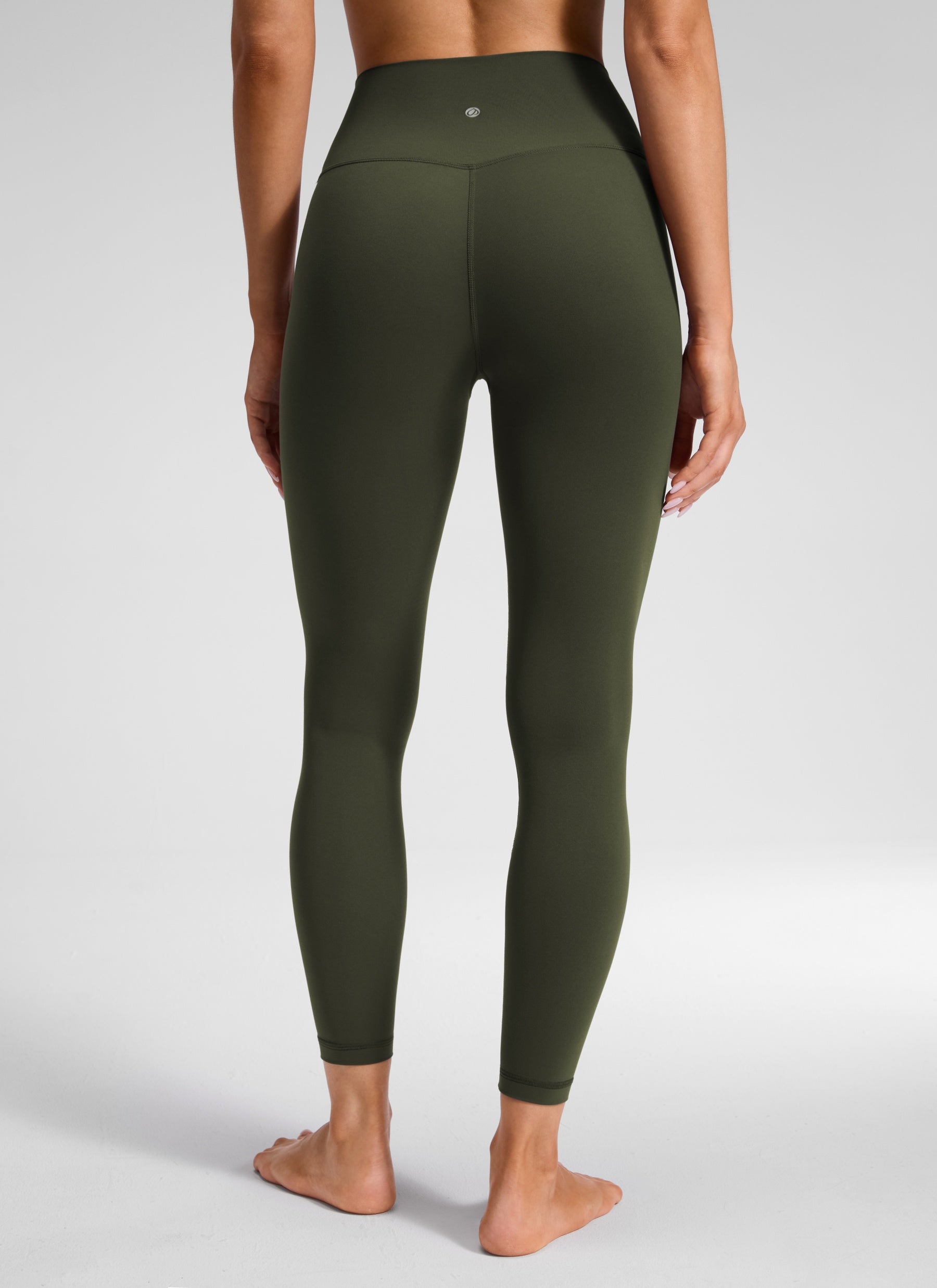 CRZ YOGA Damen Butterluxe V Cross High Waisted Leggings - 64 cm Olivgrün