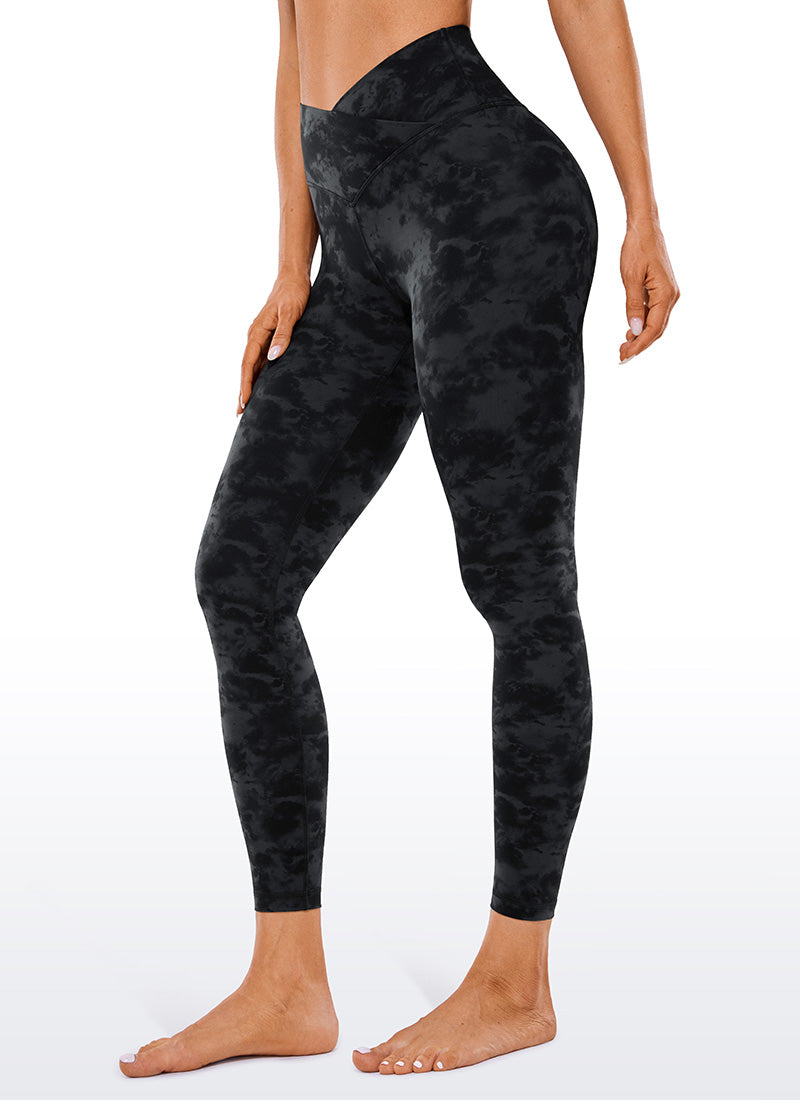 CRZ YOGA Damen Butterluxe V Cross High Waisted Leggings - 64 cm Der Rauchtintennebel