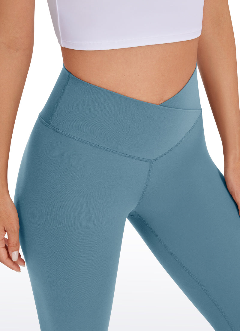 CRZ YOGA Damen Butterluxe V Cross High Waisted Leggings - 64 cm Blaue Asche