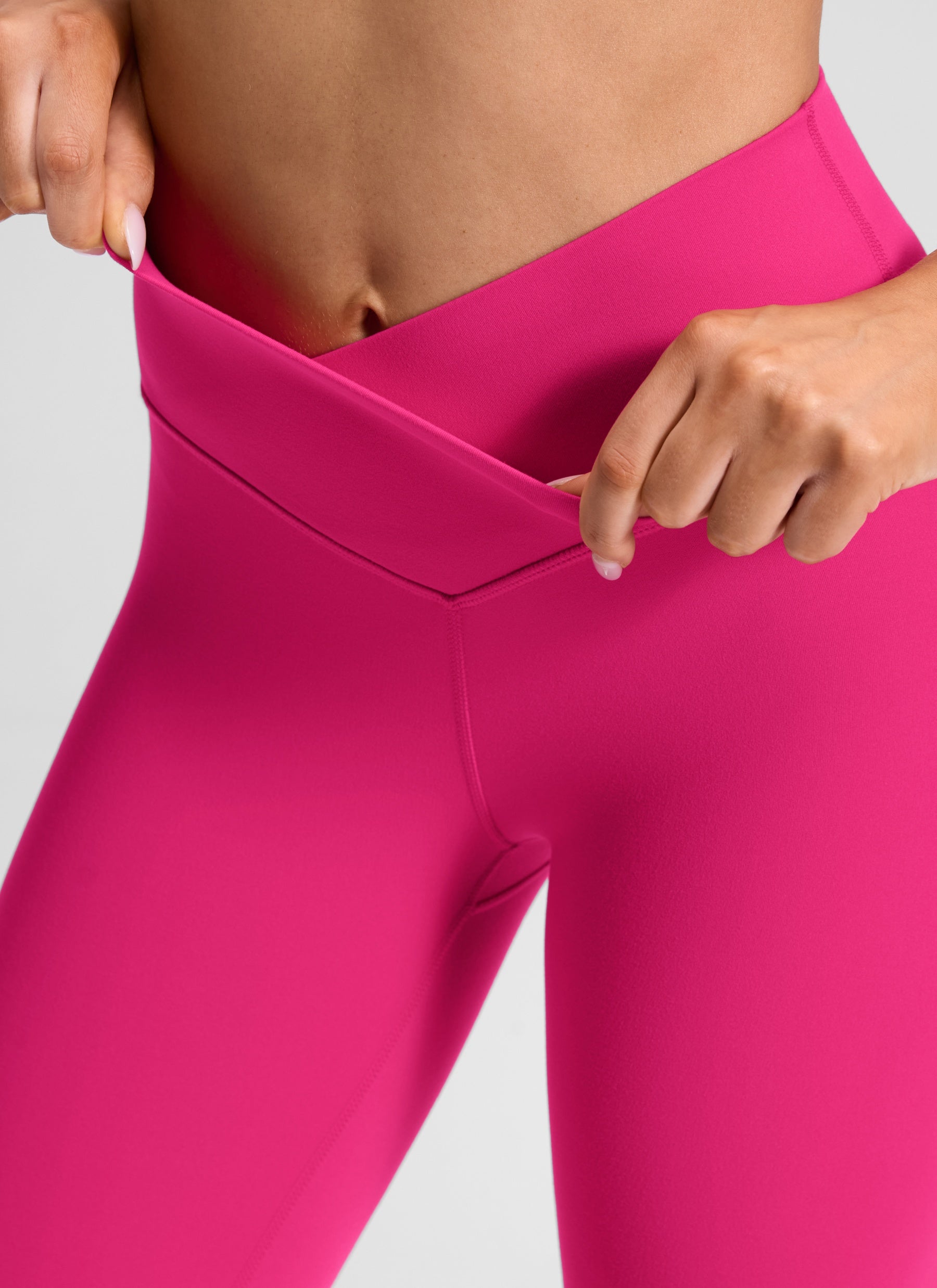 CRZ YOGA Damen Butterluxe V Cross High Waisted Leggings - 64 cm Granita Pink
