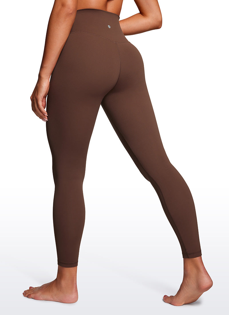 CRZ YOGA Damen Butterluxe V Cross High Waisted Leggings - 64 cm Kaffeebraun