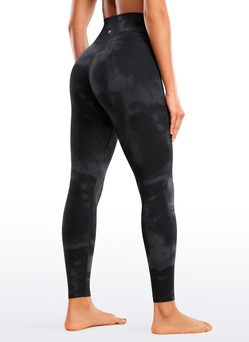 CRZ YOGA Damen Butterluxe V Cross High Waisted Leggings - 71 cm Schwarze Tie-Dye-Blumen