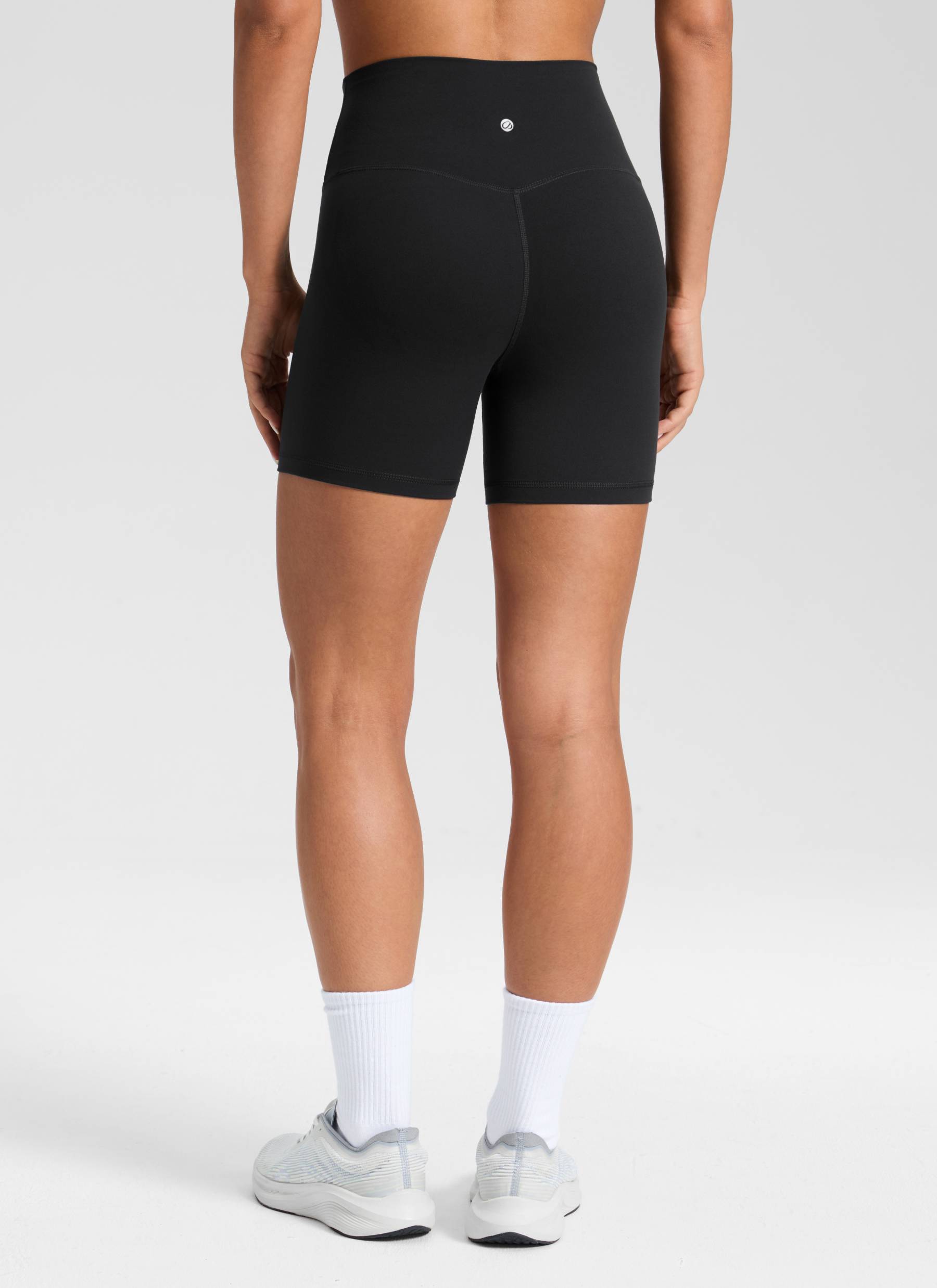 CRZ YOGA Damen Butterluxe Crossover Sport Radlerhose - 13cm Schwarz