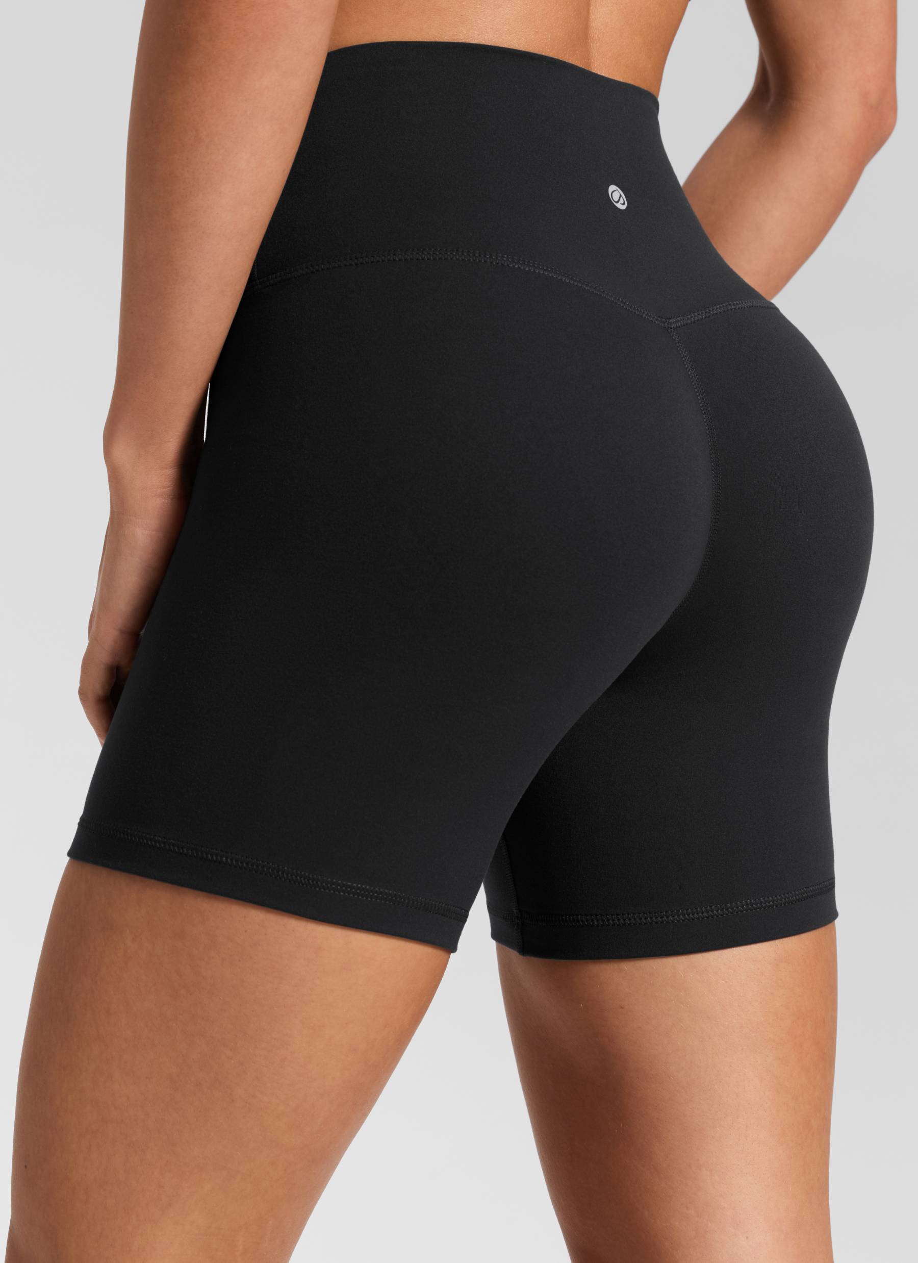 CRZ YOGA Damen Butterluxe Crossover Sport Radlerhose - 13cm Schwarz
