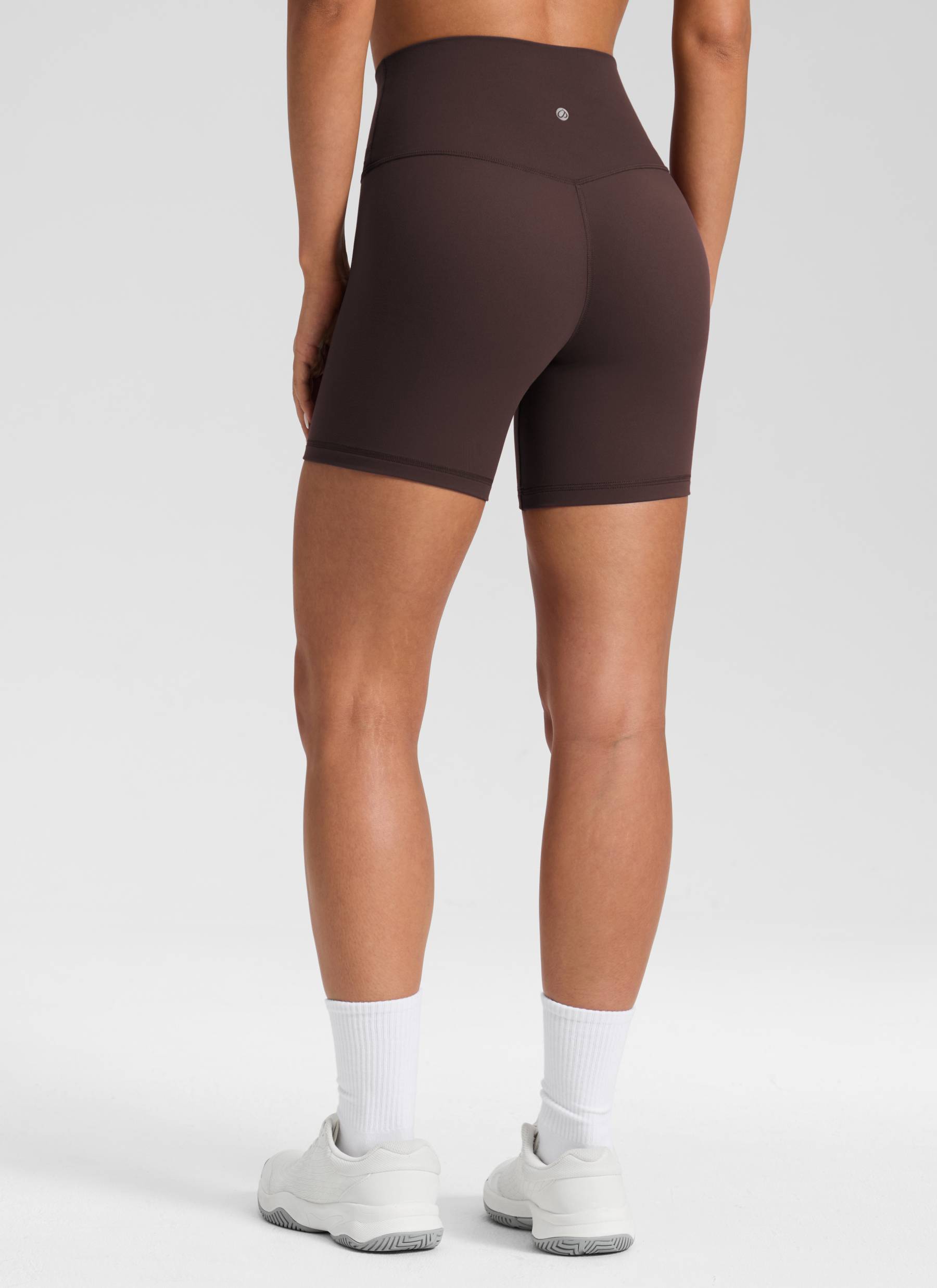 CRZ YOGA Damen Butterluxe Crossover Sport Radlerhose - 13cm Heißes Fudge-Brown