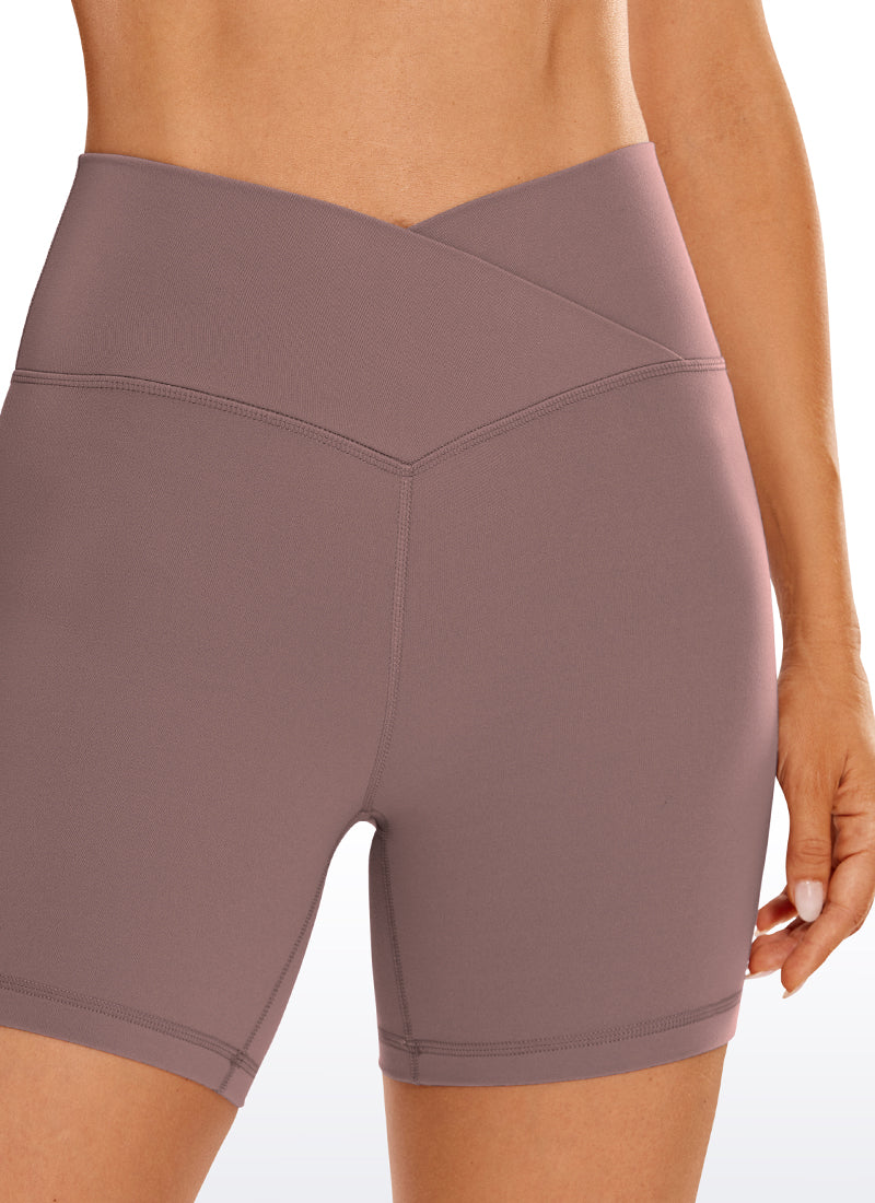 CRZ YOGA Damen Butterluxe Crossover Sport Radlerhose - 13cm Malve