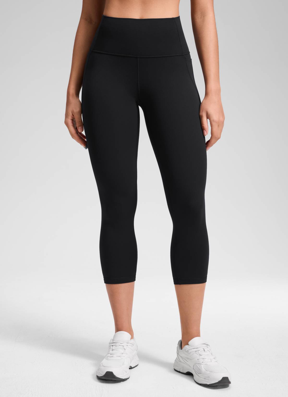 CRZ YOGA Damen Butterluxe Capri mit Taschen - 53cm Schwarz