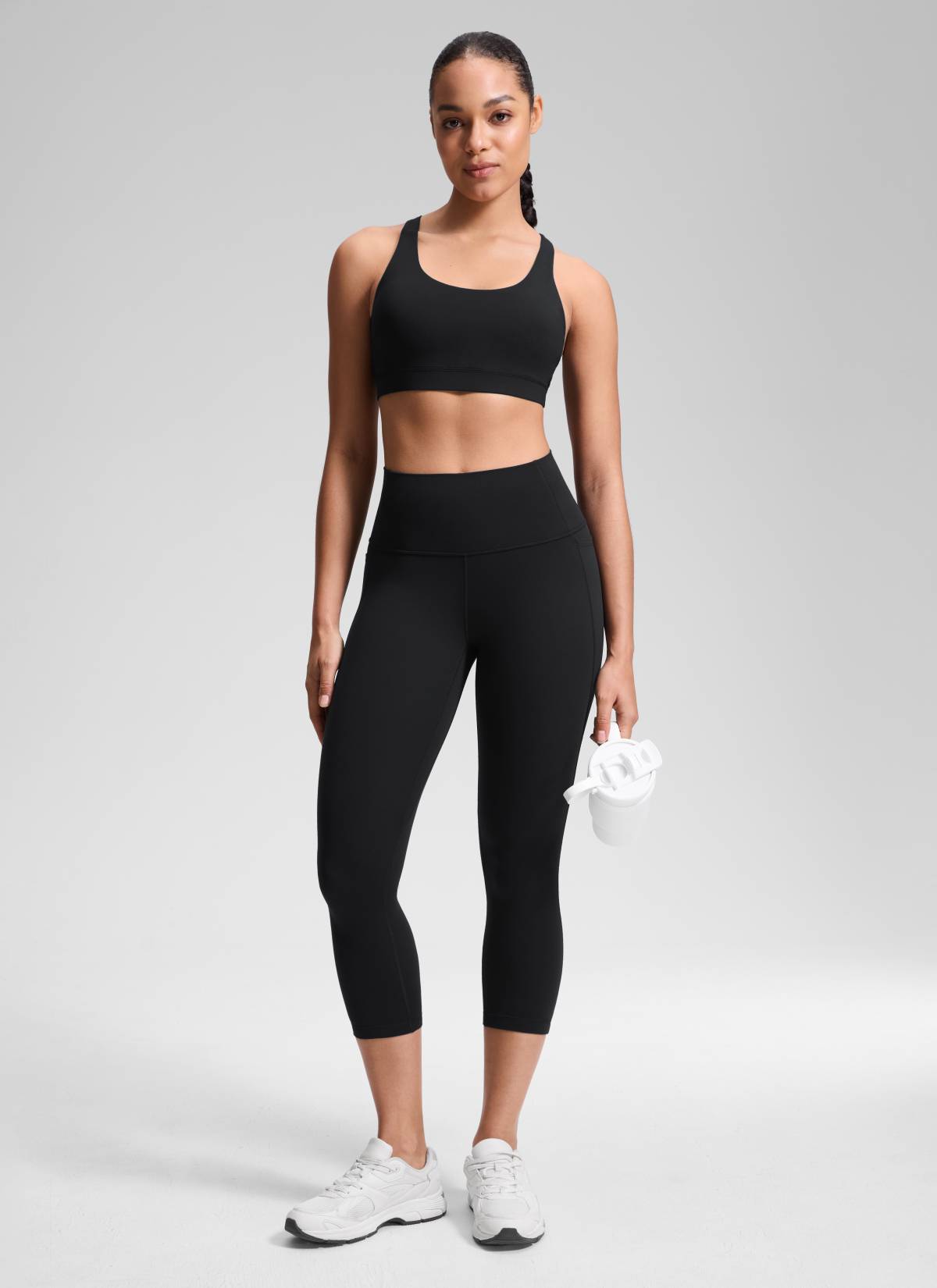 CRZ YOGA Damen Butterluxe Capri mit Taschen - 53cm Schwarz