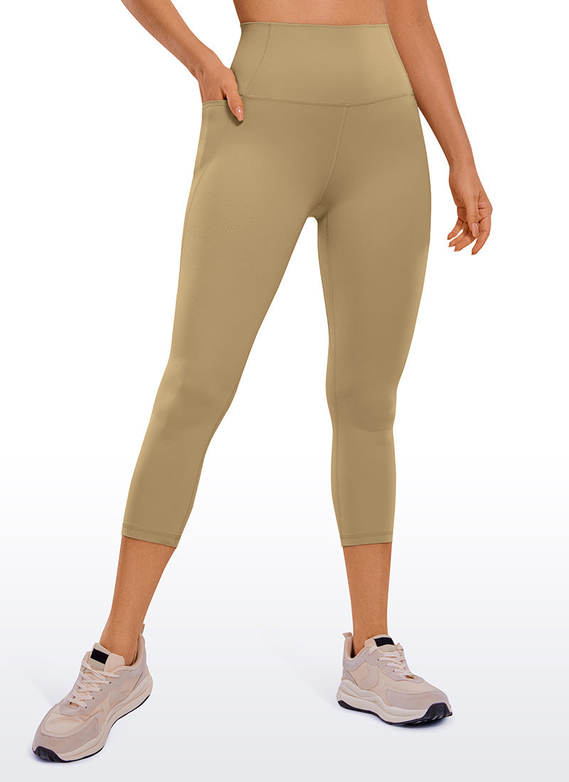 CRZ YOGA Damen Butterluxe Capri mit Taschen - 53cm Seele Braun