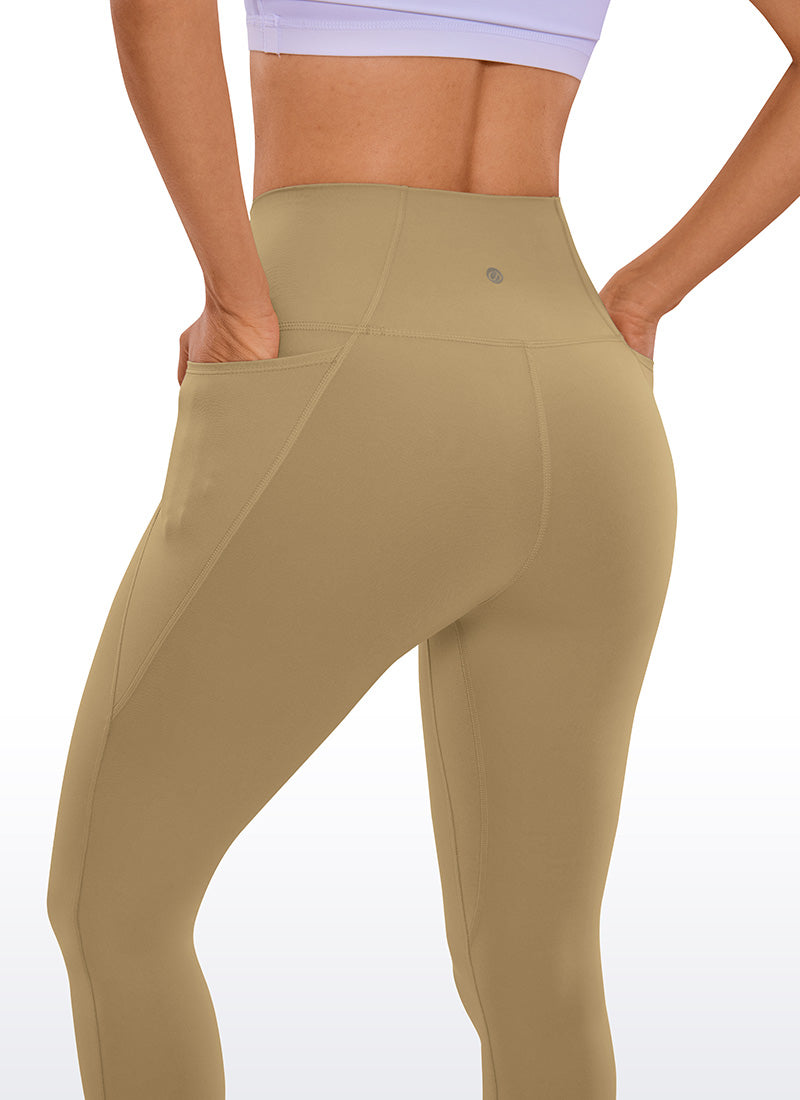 CRZ YOGA Damen Butterluxe Capri mit Taschen - 53cm Seele Braun