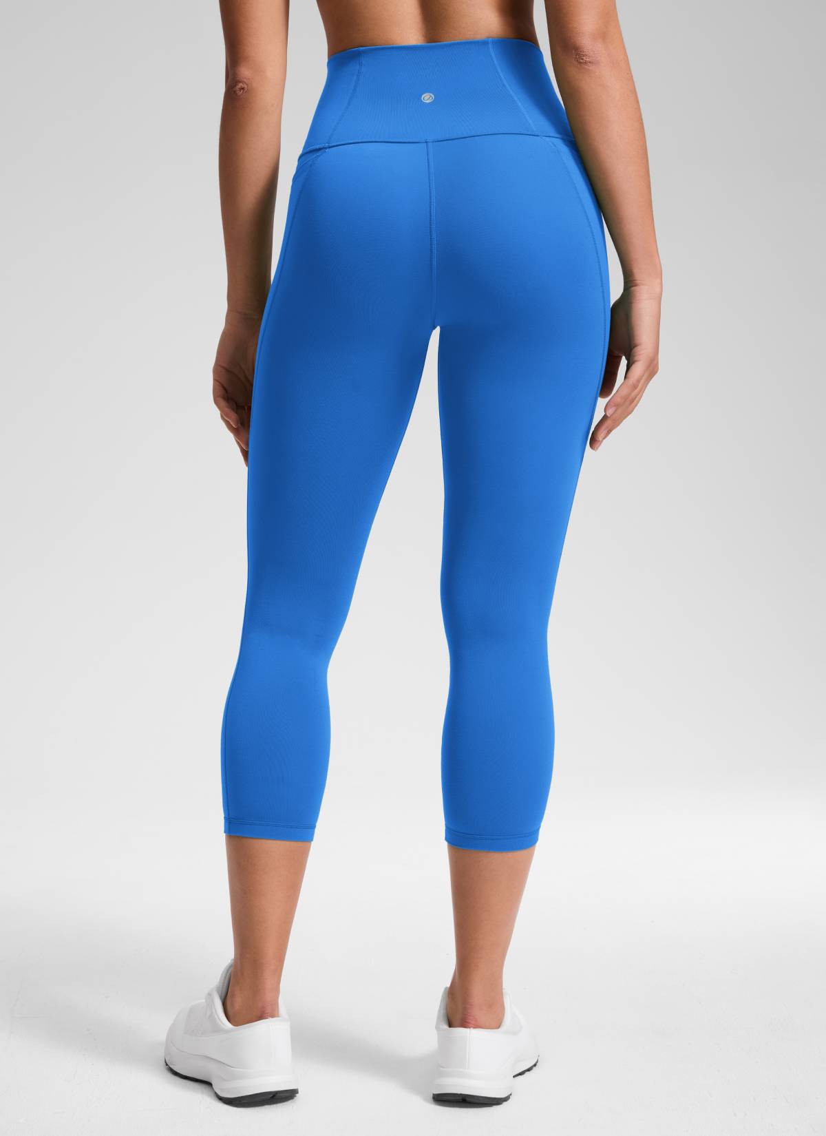 CRZ YOGA Damen Butterluxe Capri mit Taschen - 53cm Funkelndes Blau