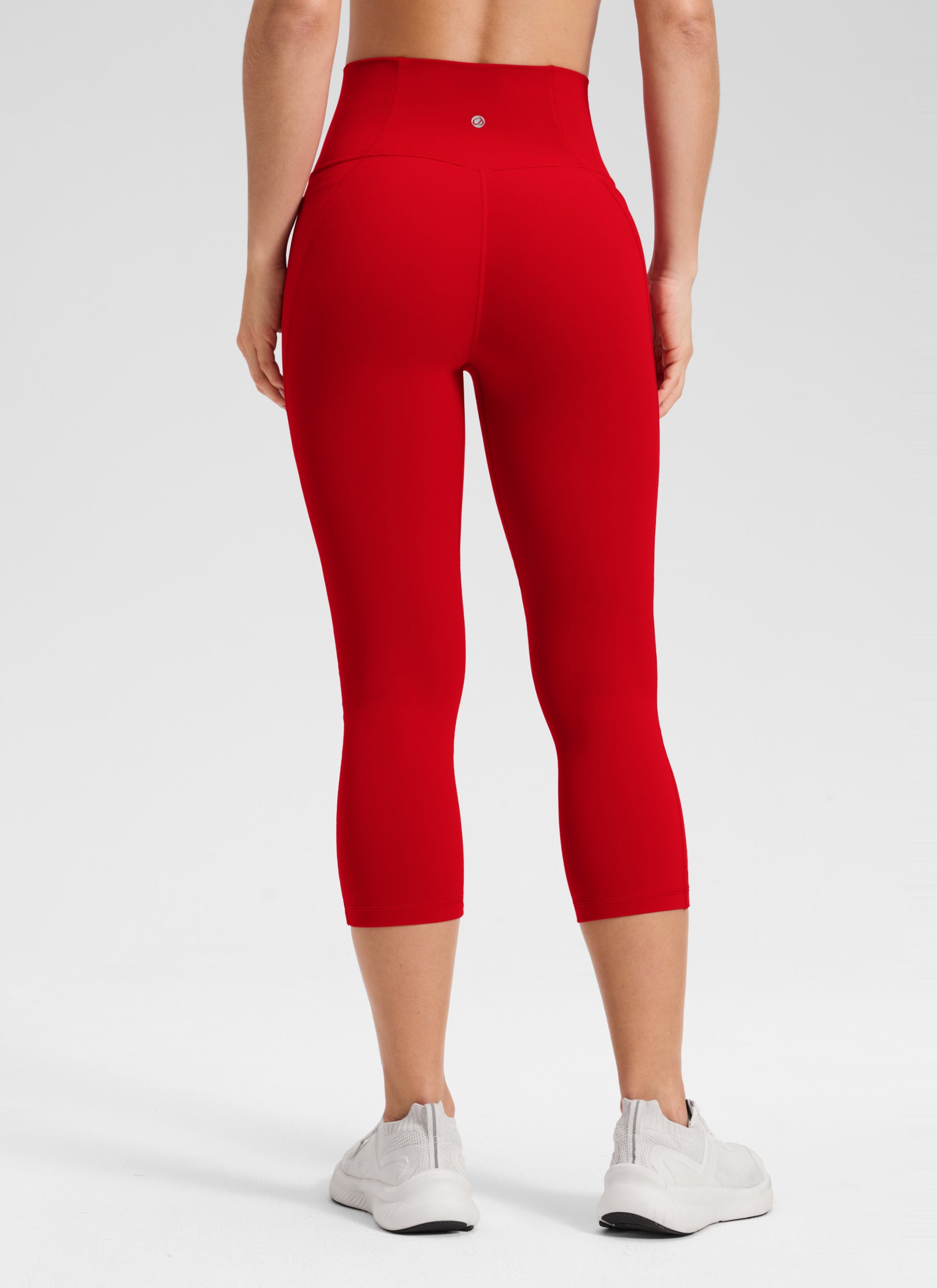 CRZ YOGA Damen Butterluxe Capri mit Taschen - 53cm Rote Chili