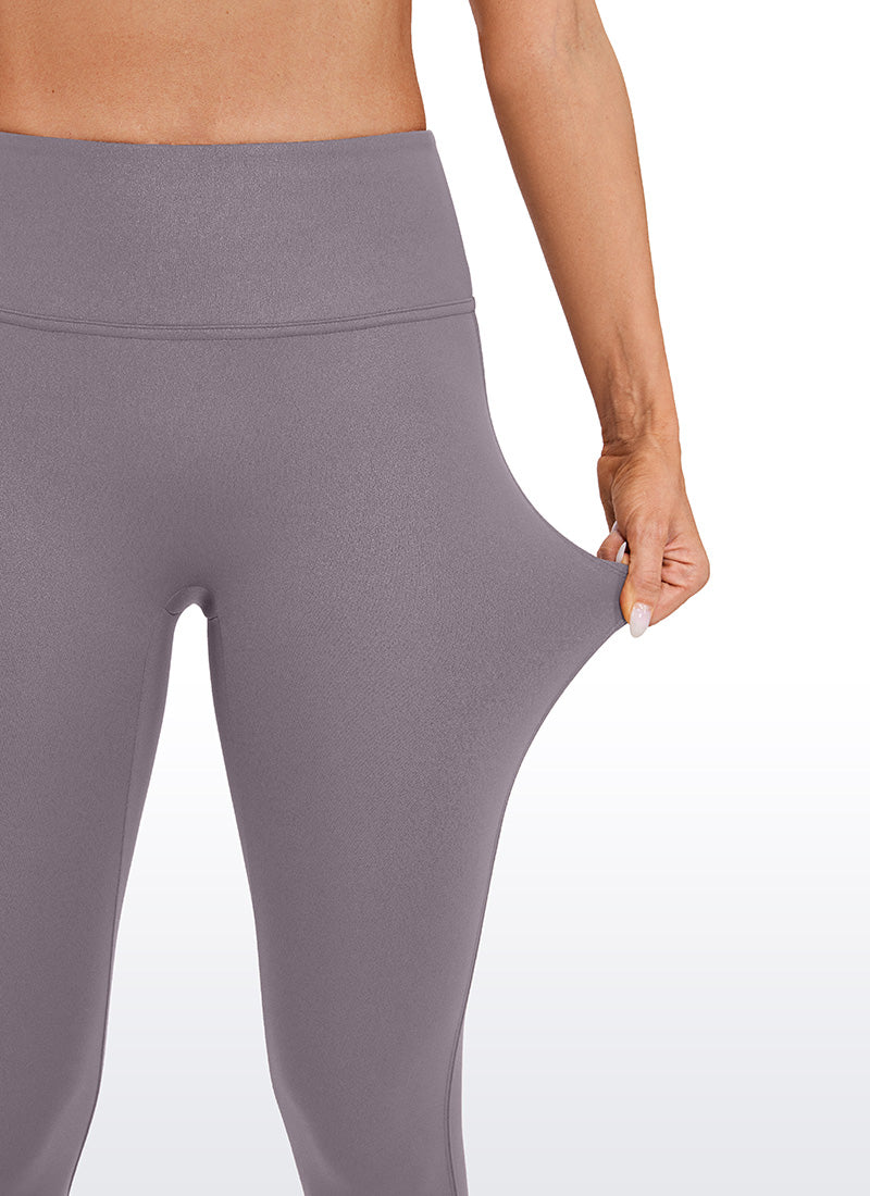 CRZ YOGA Damen Butterluxe Faux Leder Leggings - 67,3cm Tornadograues klassisches Muster