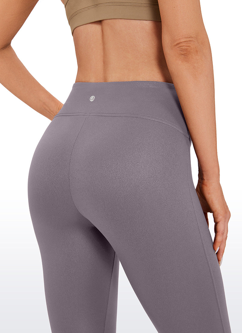 CRZ YOGA Damen Butterluxe Faux Leder Leggings - 67,3cm Tornadograues klassisches Muster