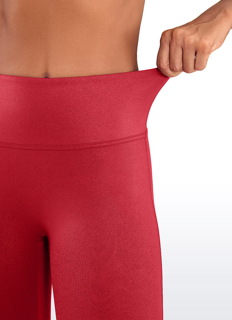 CRZ YOGA Damen Butterluxe Faux Leder Leggings - 67,3cm Rubinrotes klassisches Muster