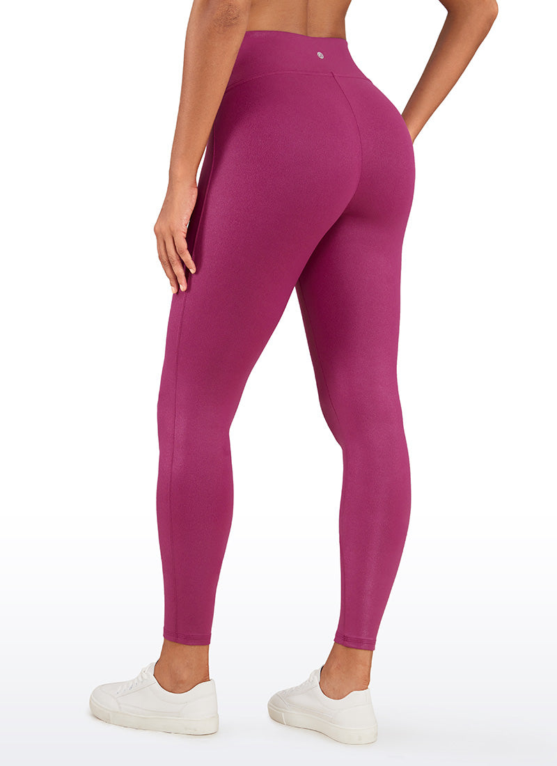 CRZ YOGA Damen Butterluxe Faux Leder Leggings - 67,3cm Klassisches Magenta-Lila-Muster