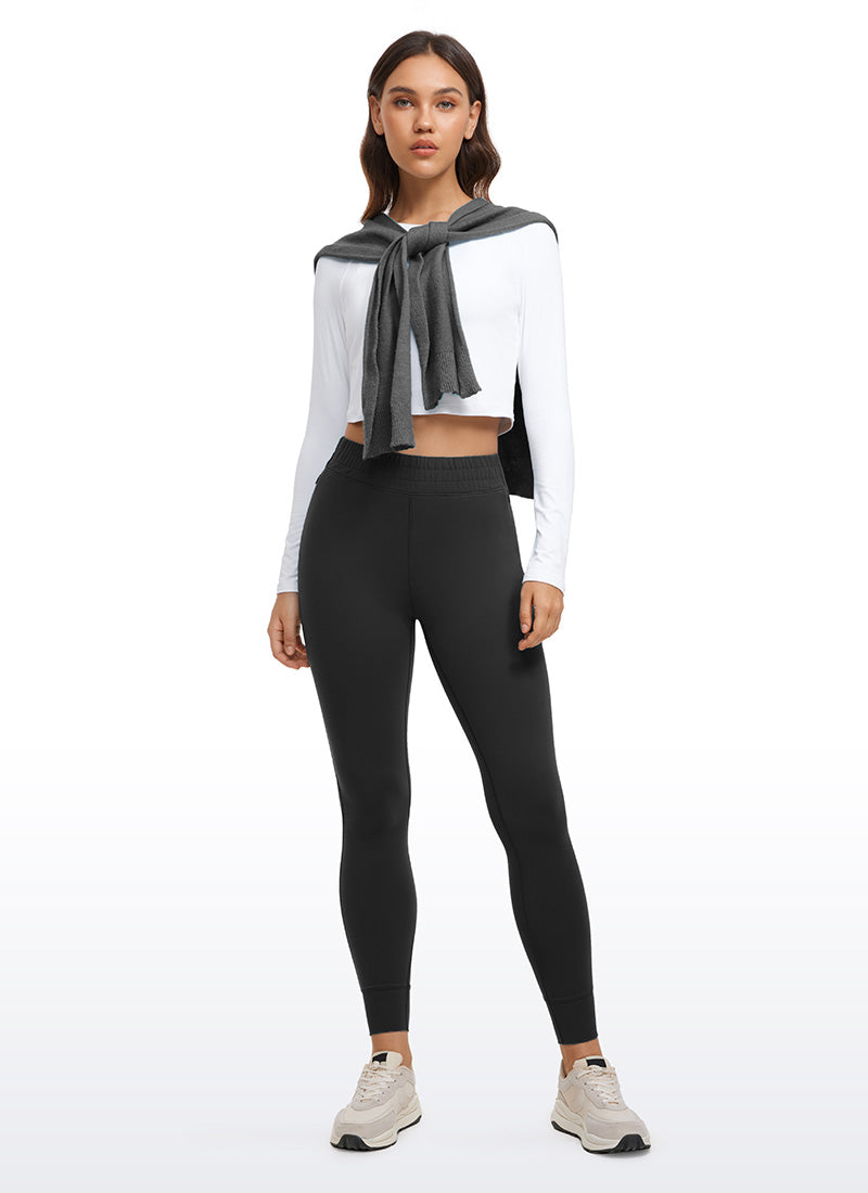 CRZ YOGA Damen Butterluxe Sport Sporthose mit Taschen - 69cm Schwarz