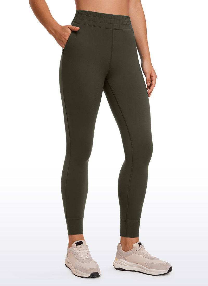 CRZ YOGA Damen Butterluxe Sport Sporthose mit Taschen - 69cm Olivgrün