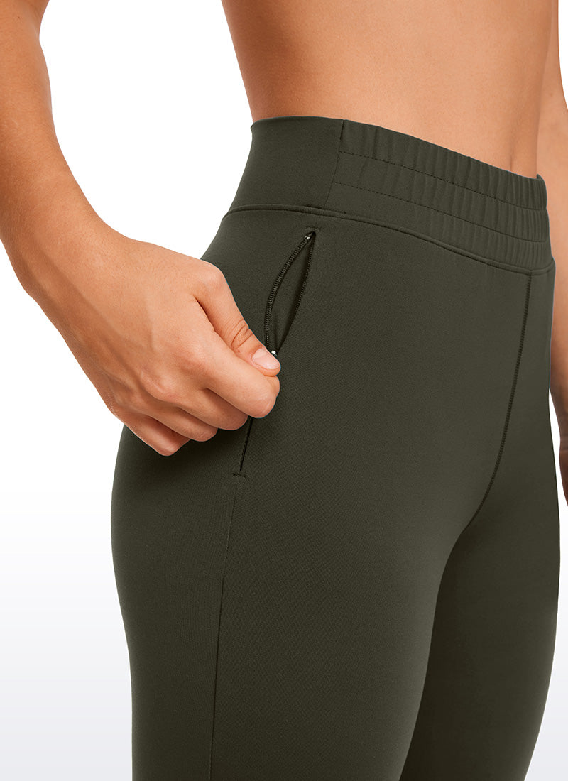 CRZ YOGA Damen Butterluxe Sport Sporthose mit Taschen - 69cm Olivgrün