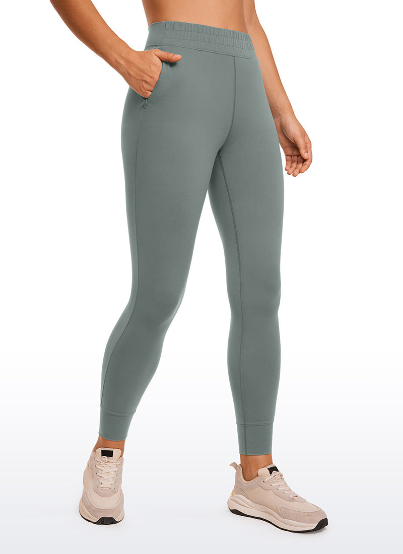 CRZ YOGA Damen Butterluxe Sport Sporthose mit Taschen - 69cm Grauer Salbei