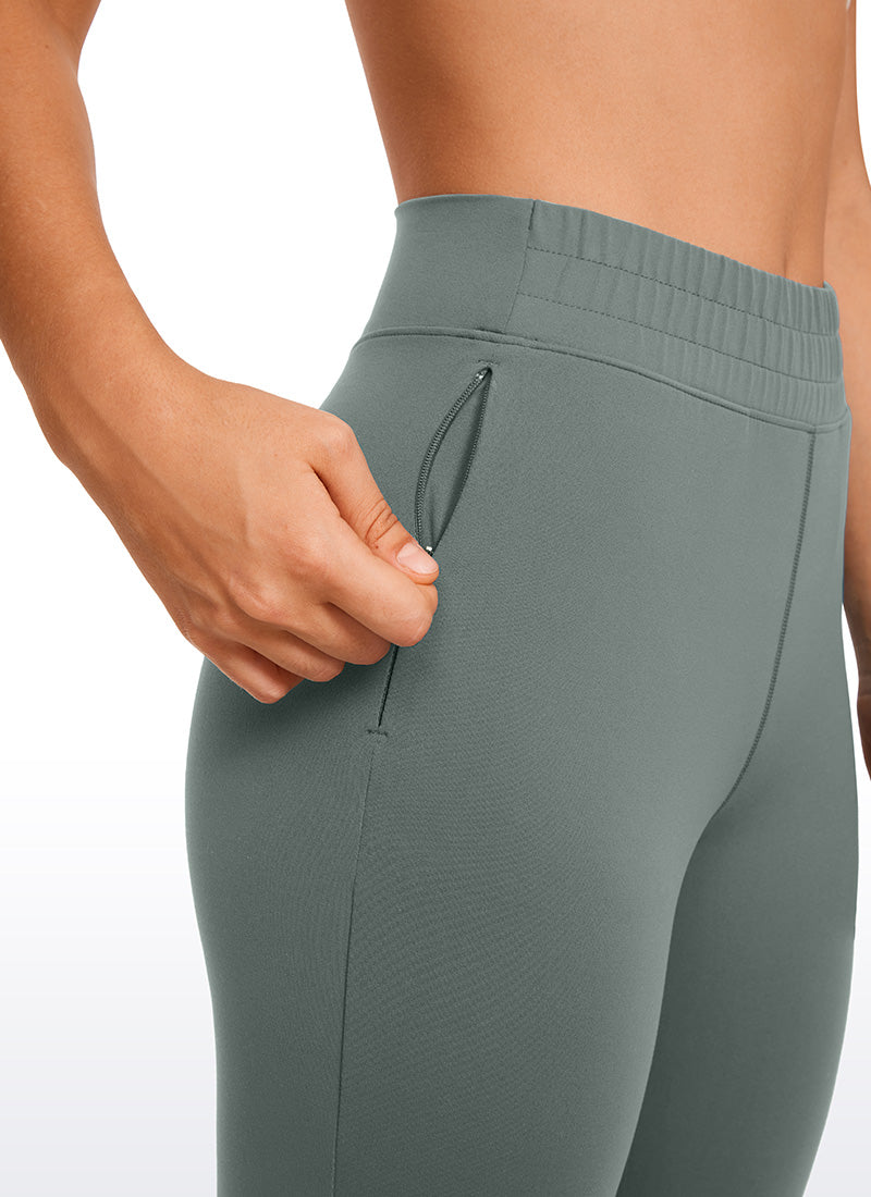 CRZ YOGA Damen Butterluxe Sport Sporthose mit Taschen - 69cm Grauer Salbei