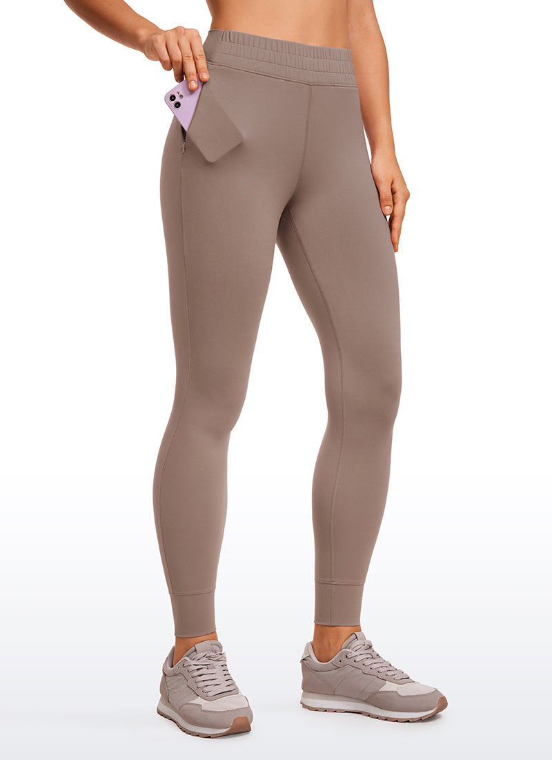 CRZ YOGA Damen Butterluxe Sport Sporthose mit Taschen - 69cm Braun Lila