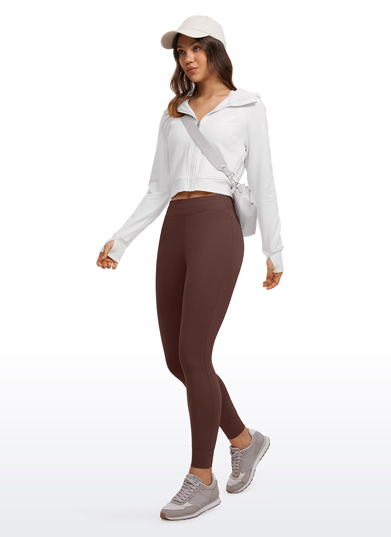 CRZ YOGA Damen Butterluxe Sport Sporthose mit Taschen - 69cm Taupe