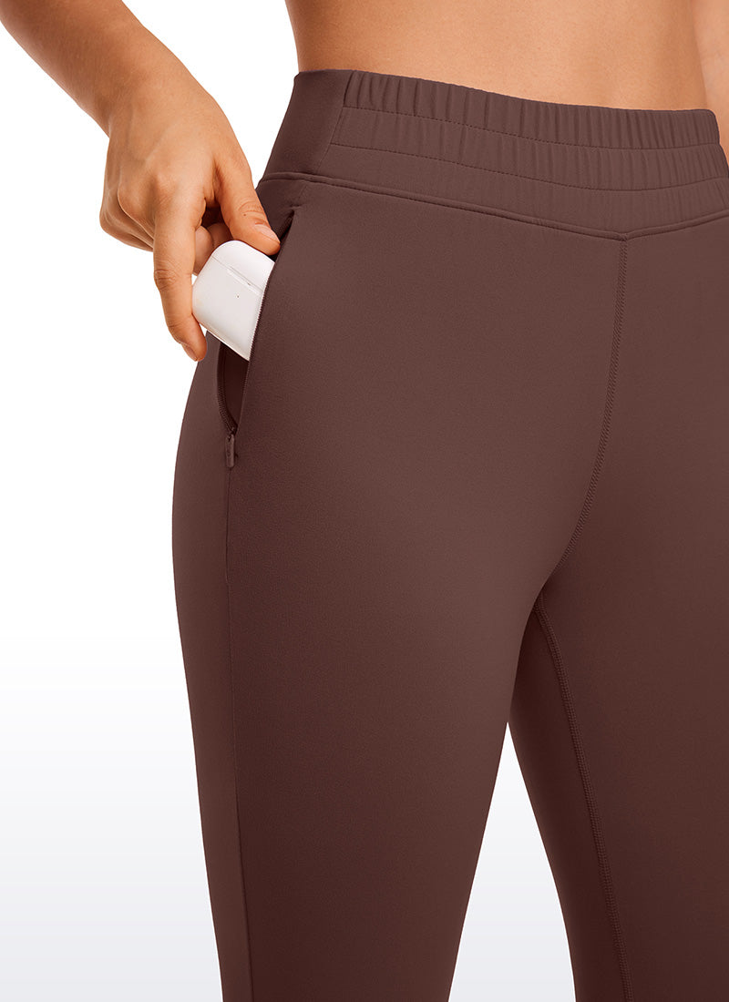 CRZ YOGA Damen Butterluxe Sport Sporthose mit Taschen - 69cm Taupe